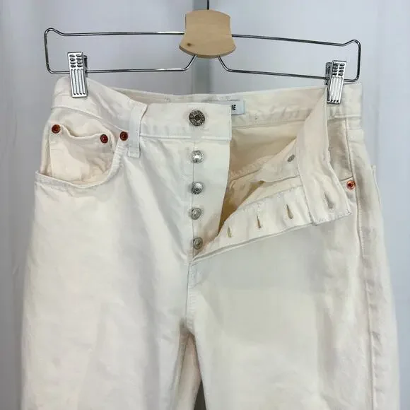 RE/DONE Size 24 Button Fly Mid Rise Jeans Vintage Off White - Picture 4 of 9